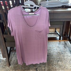 Entro Pink Ribbed Relaxed Tee